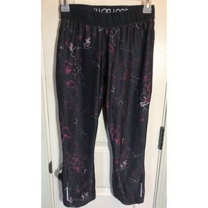 Nike Dri-Fit Womens Med Black & Purple Capri Leggings